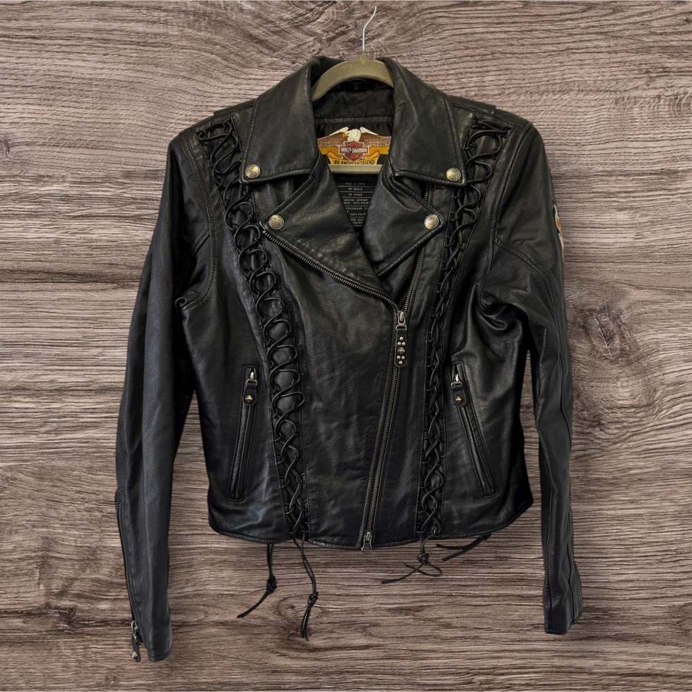 Vintage Harley Davidson Women's Motorcycle‎ Leather Jacket Size Small